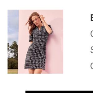 LOFT Black and White Geometric Mini Dress